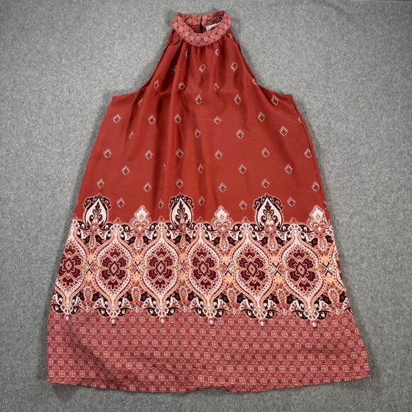 Altar'd State Halter Mini Dress Size Small Rose Print Sleeveless Shift Lined - Picture 1 of 7